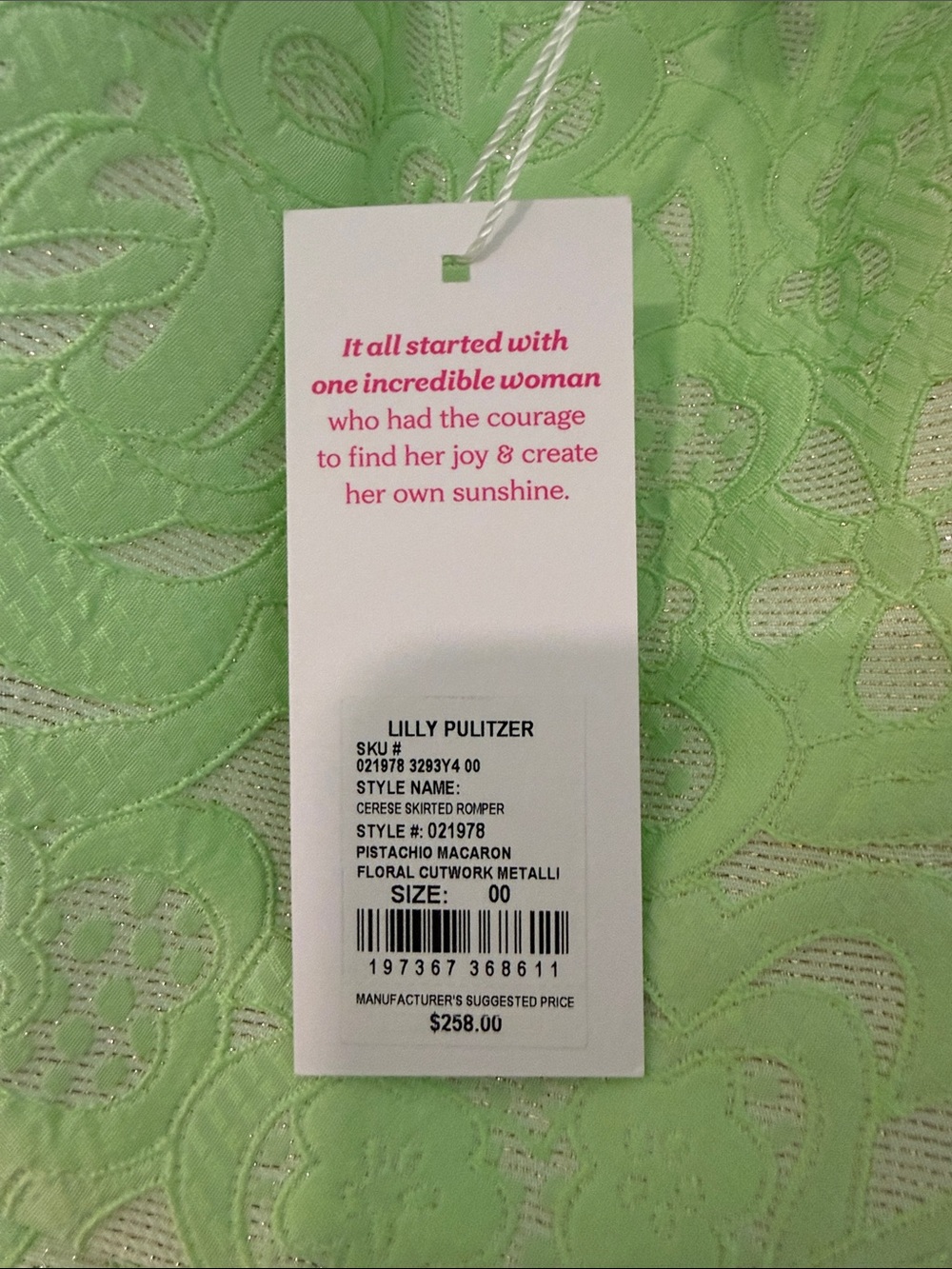 NWTLilly Pulitzer Cerese Skirted Romper Dress Pistachio Green 00 - Picture 6 of 7